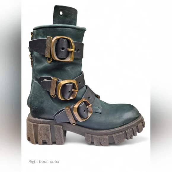 A.S.98 Hamish Lug Sole Boots, Balsamic with Black Straps, size 39 - Picture 5 of 15